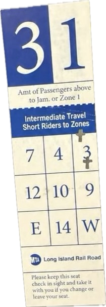 A Long Island Rail Road seat check
